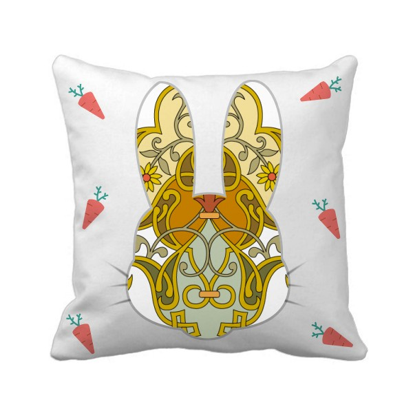 花朵巴洛克对称彩色图案兔子方形抱枕靠枕沙发靠垫双面含芯礼物定,模玩/动漫/周边/娃圈三坑/桌游,动漫毛绒/抱枕/坐垫,淘宝优惠券,粉丝福利购,淘宝优惠卷