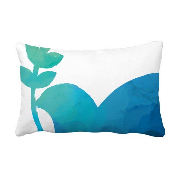 蓝色和平鸽橄榄枝图案抱枕靠枕腰枕沙发靠垫双面含芯礼物定制简约