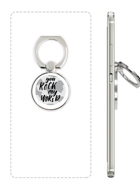 摇滚世界英文手写艺术手机支架指环多功能黏贴懒人桌面支撑礼品定