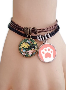 日本花朵猫咪礼品原创设计风手链