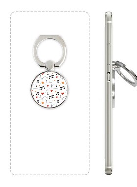 白底心形星星音乐音符手机支架指环多功能黏贴懒人桌面支撑礼品定