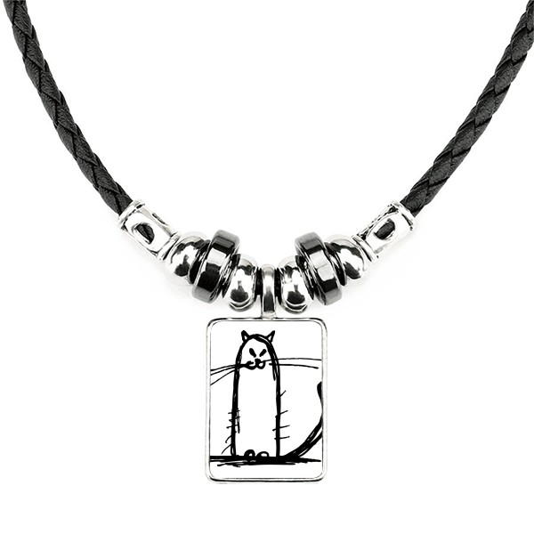 微笑黑色线条饰品合金吊坠