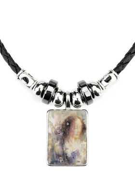 油画风饰品合金吊坠