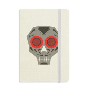 花朵红眼骷髅头墨西哥插图硬质笔记本办公记事本子学生用定制书写