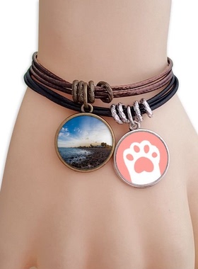 海滩猫咪礼品原创设计风手链