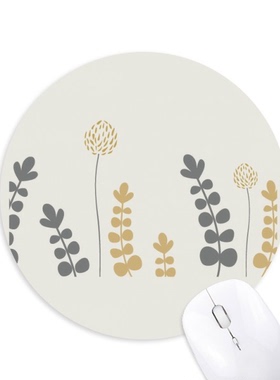 蒲公英抽象花卉北欧插画圆形游戏办公防滑橡胶鼠标垫礼物