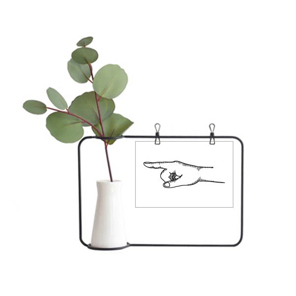 线描向左手势纹样金属相框陶瓷花瓶装饰假花仿真花创意卡片ins