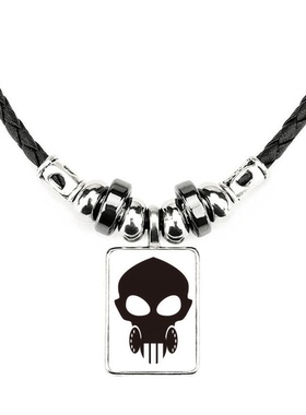 污染生化防御防毒面具手工蜡皮绳项链子吊坠饰品合金挂坠男女定制