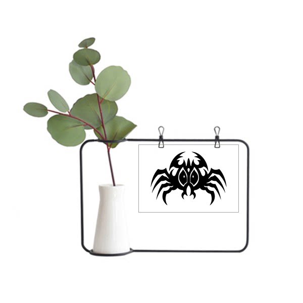 黑色蜘蛛纹样昆虫插画金属相框陶瓷花瓶装饰假花仿真花创意卡片in