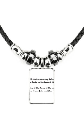 愿为白鸟比翼拂浪名诗句手工蜡皮绳项链子吊坠饰品合金挂坠男女定