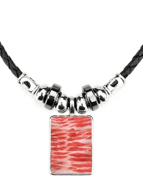 五花肥羊肉美味食物手工蜡皮绳项链子吊坠饰品合金挂坠男女定制礼