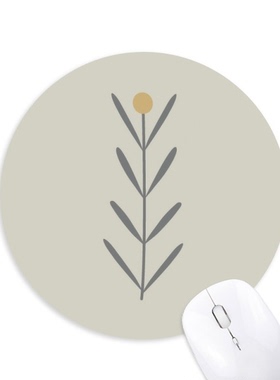 草抽象花卉北欧插画圆形游戏办公防滑橡胶鼠标垫礼物定制胶垫定做