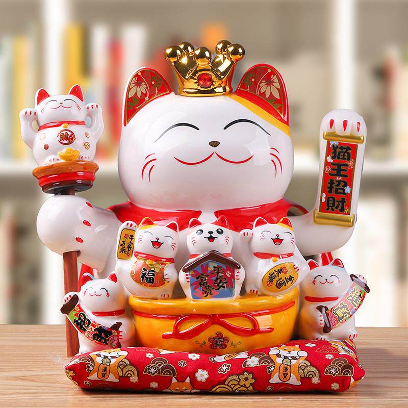 招财猫大号摆件店铺开业电动摇手大号日本陶瓷创意生意兴隆发财猫