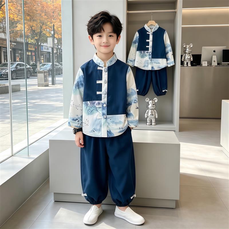 儿童装男童汉服套装秋装2026新款男孩唐装春秋款中国风秋季中大童