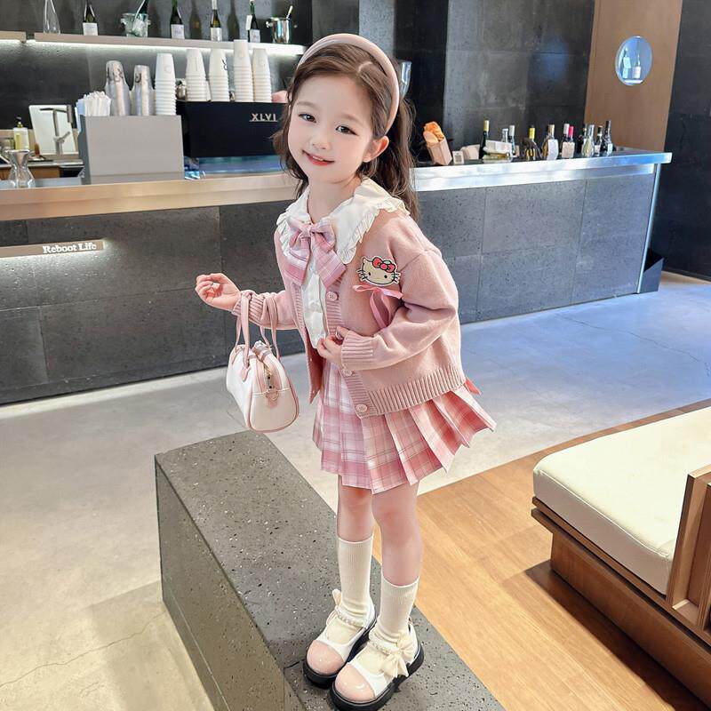 女童学院风套装春秋季2026新款洋派儿童春装jk裙子宝宝巨好看时髦