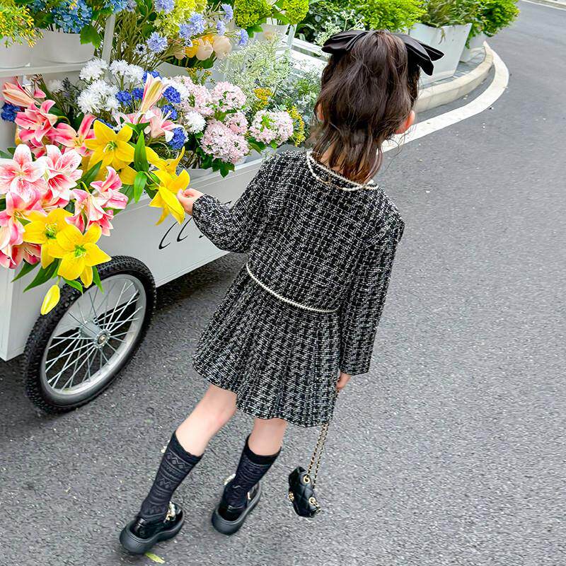 女童小香风套装春秋季2025新款儿童春款洋气时髦宝宝春装格子套裙