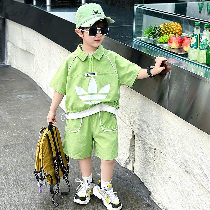 男童夏装套装2026新款韩版帅气男宝夏天薄款Polo衫儿童短袖两件套