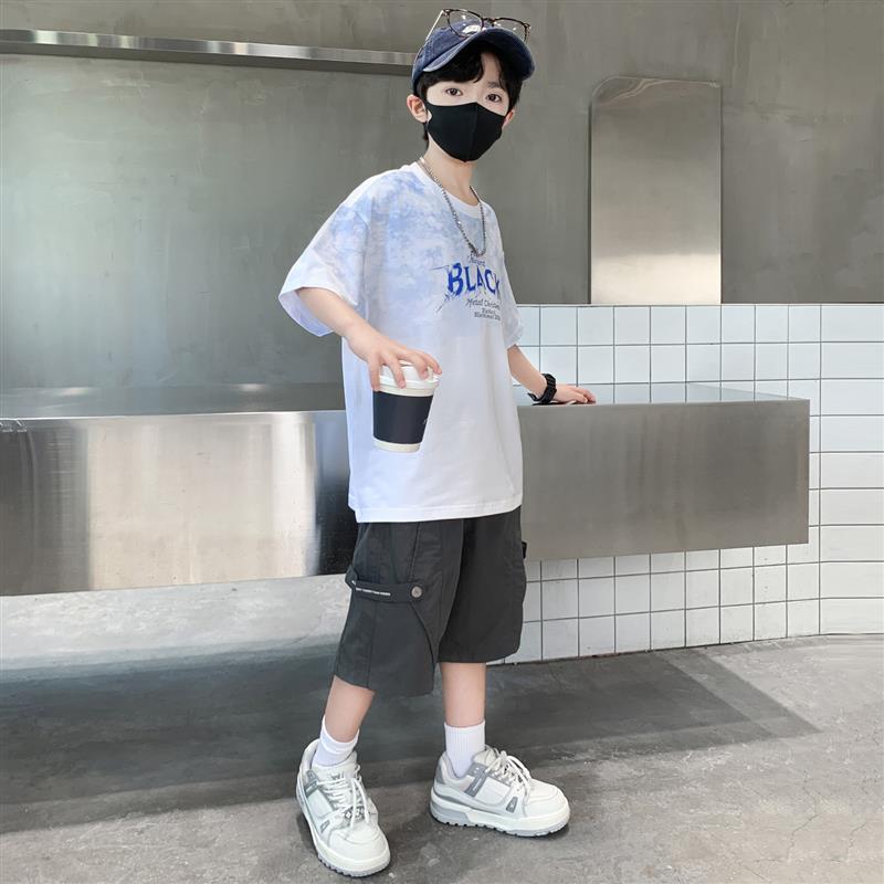 童装男童夏季套装2026新款儿童帅气夏装中大童薄款男孩潮酷时髦