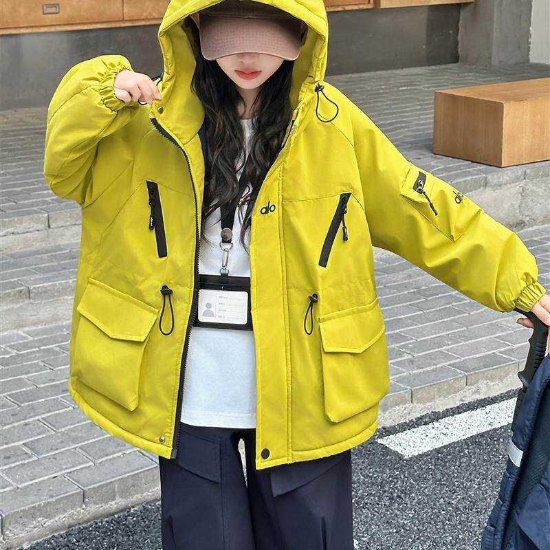 女童加绒外套秋冬款大儿童装加厚冲锋衣女孩冬装玫红色保暖上衣服