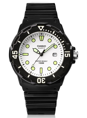 casio卡西欧手表女LRW-200H-7E1女表黑表女款正品名牌黑色指针黑