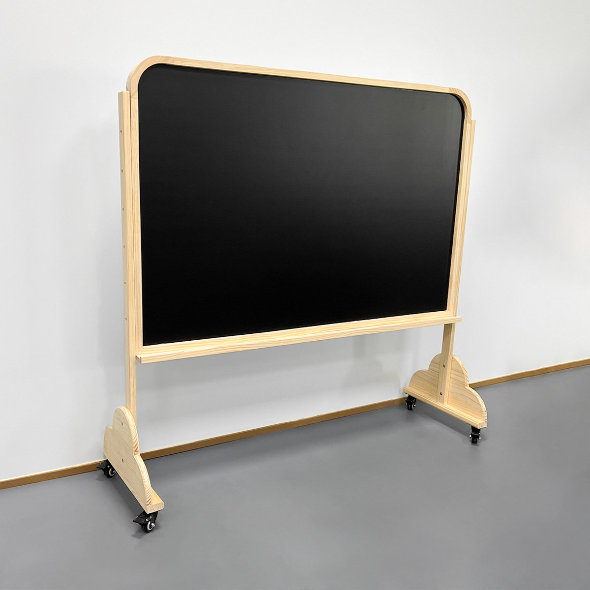幼儿园立式原木色白色木框双面磁性黑板白板移动支架童涂鸦板224