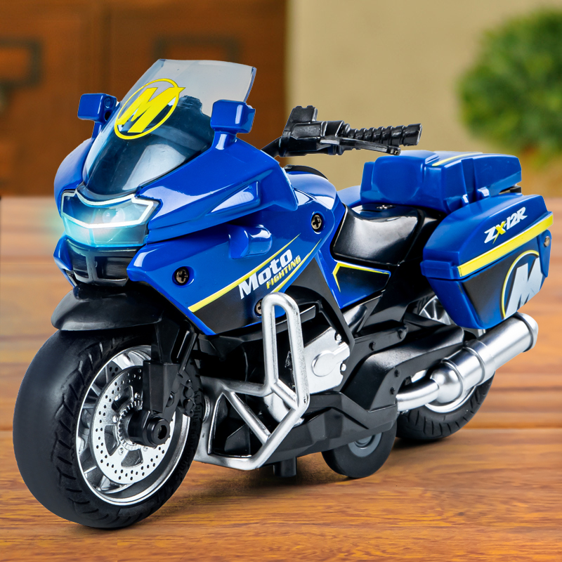 仿真铁骑摩托车回力合金车