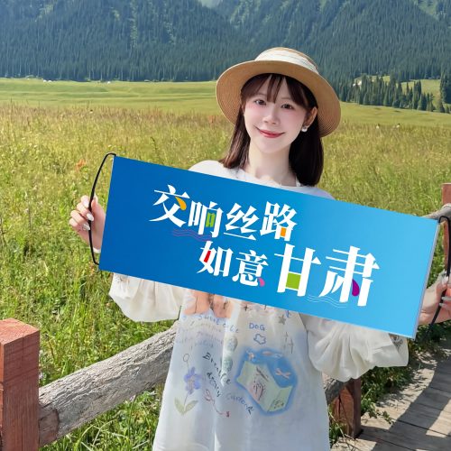 交响丝路如意甘肃文旅手拉旗定制