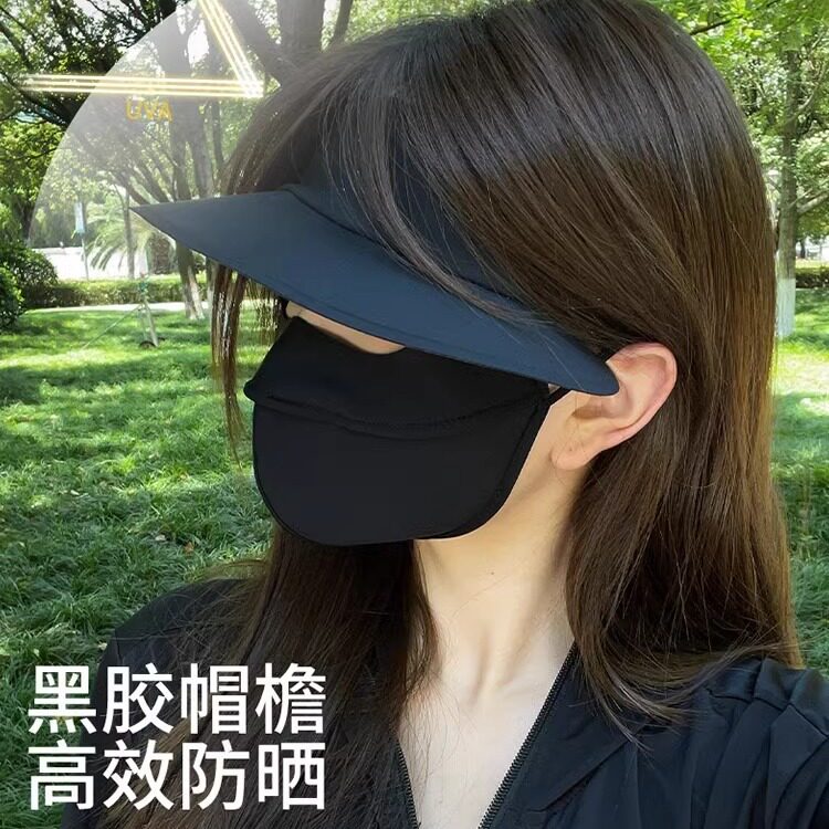 冰丝防晒面罩脸罩防紫外线骑行透气遮阳大帽檐脸基尼口罩面罩全脸