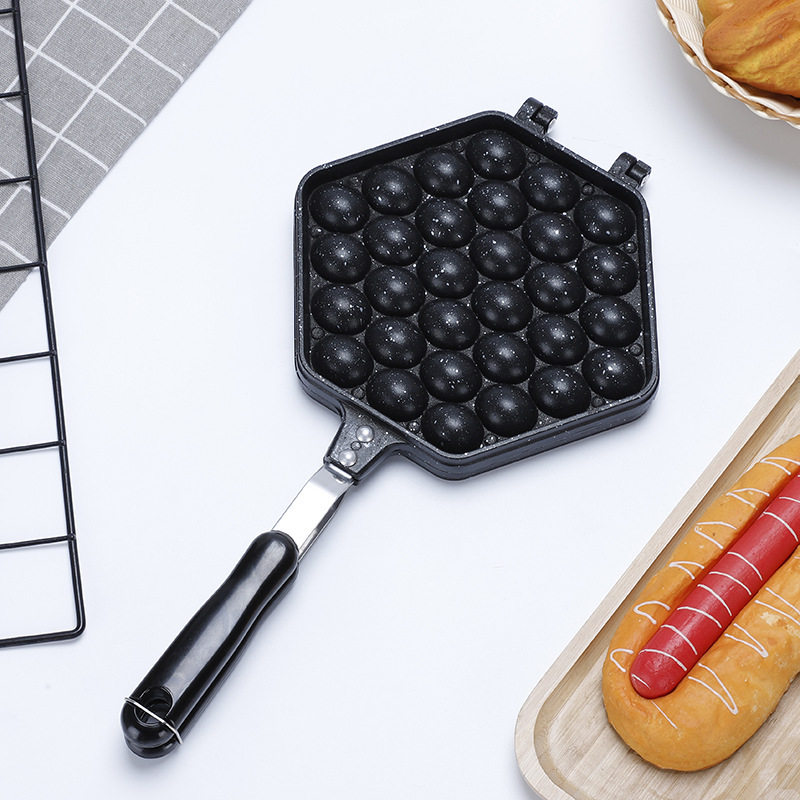 新品家用无涂层不粘煎蛋锅章鱼小丸子机铸铁烧鹌鹑蛋模具虾扯烤盘