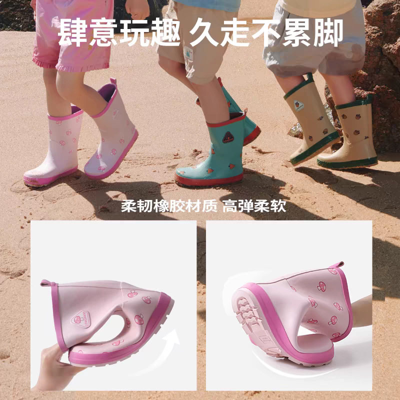 Lemonkid柠檬宝宝儿童雨鞋小孩中筒雨靴男童女童防水防滑水鞋