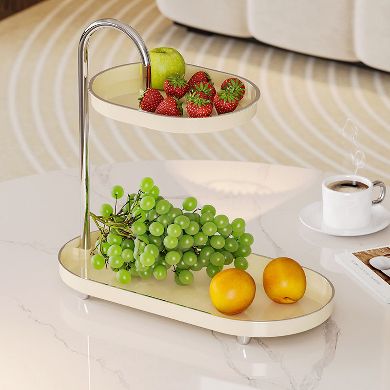 双层置物架轻奢浴室卫生间化妆品摆件收纳盒酒店餐厅托盘茶杯架子