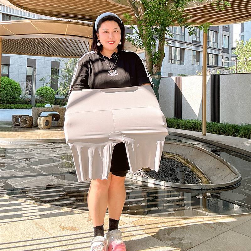 高腰棉裆冰丝无痕打底防走光裤女夏天薄款保险短裤大码胖mm可外穿