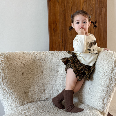 蔗梨童装女童长袖t恤秋季2025新款儿童卡通上衣打底衫女宝宝衣服