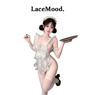 LaceMood:性感睡裙蕾丝女仆镂空透视角色扮演内衣纯欲女佣qqny