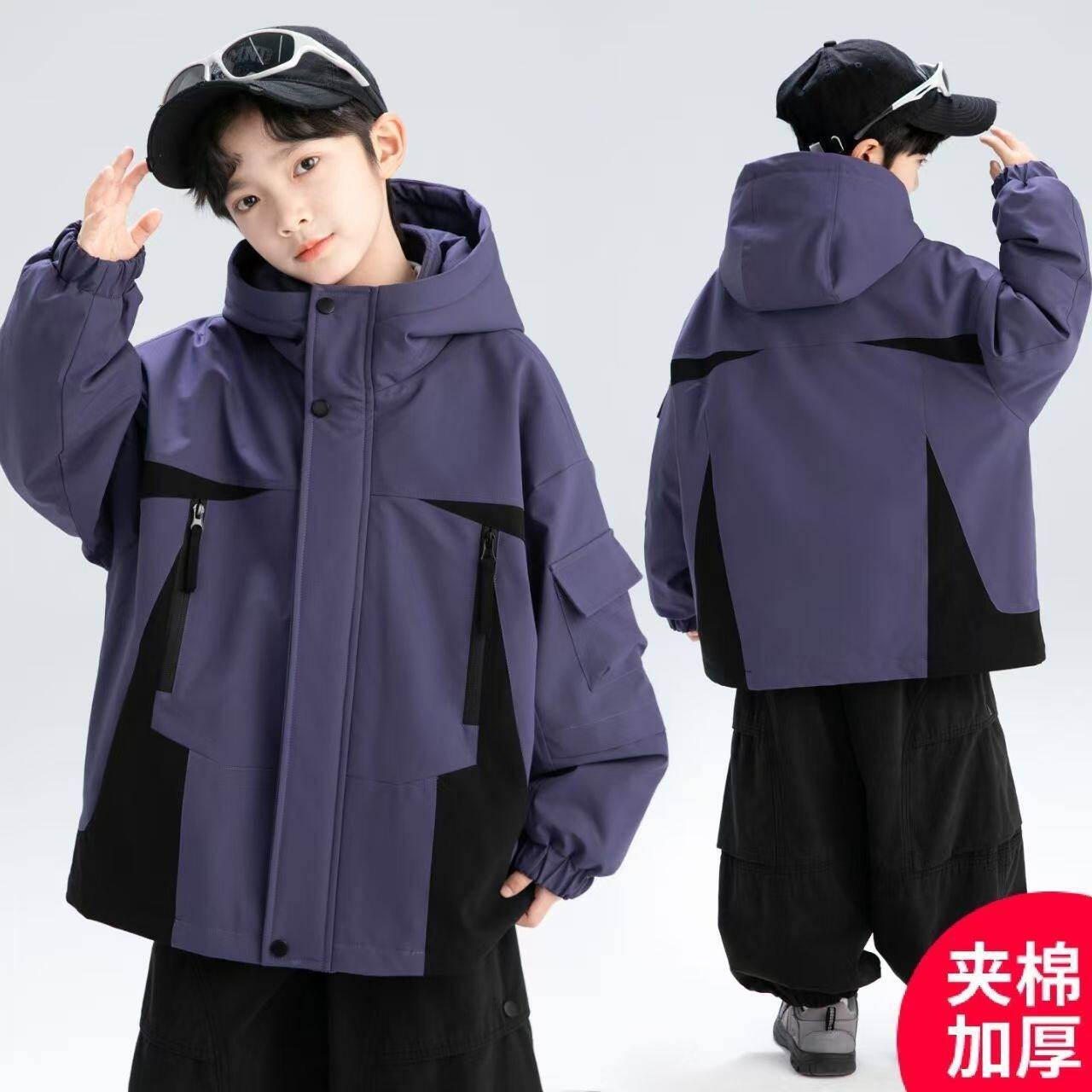 男童秋冬季冲锋衣款外套2