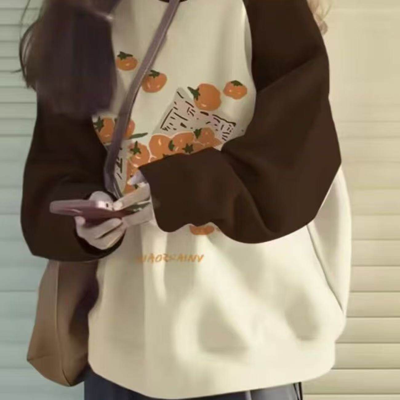 秋冬纯棉中大童美式拼接