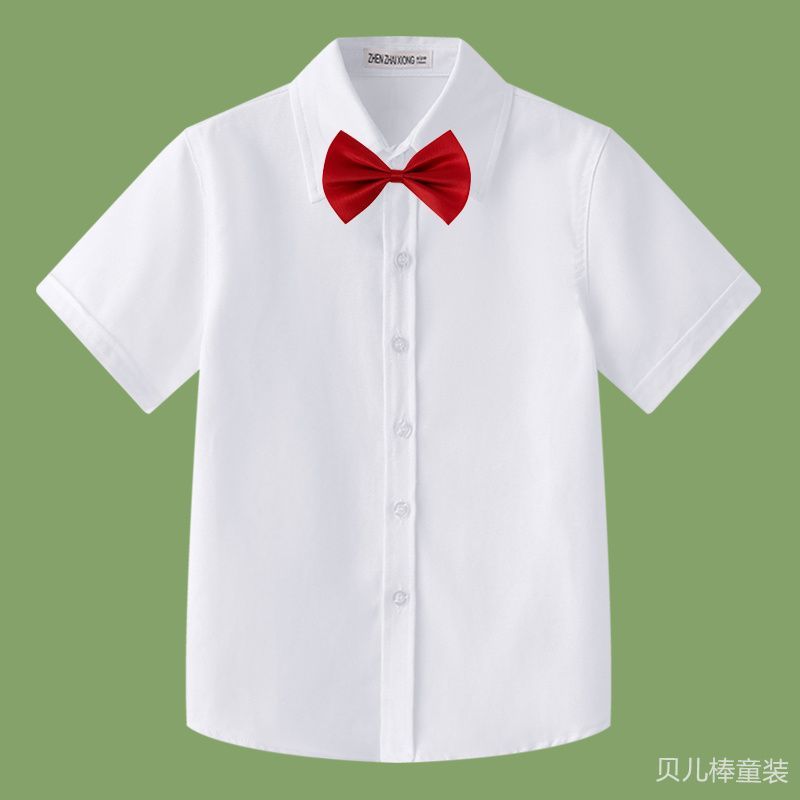 儿童短袖衬衫学生六一表
