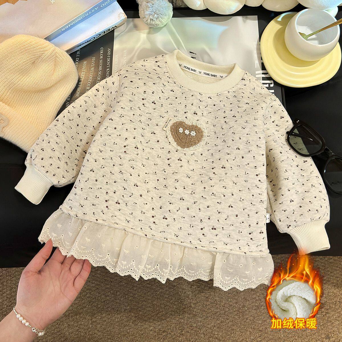秋冬季新款女童打底加绒