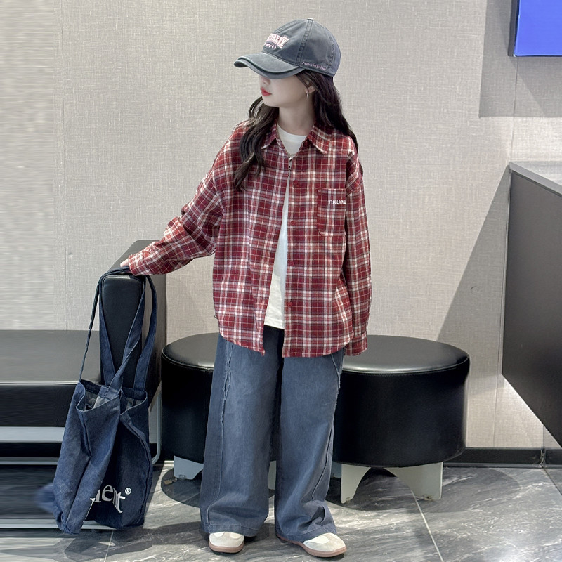 女童衬衫长袖秋季2025新