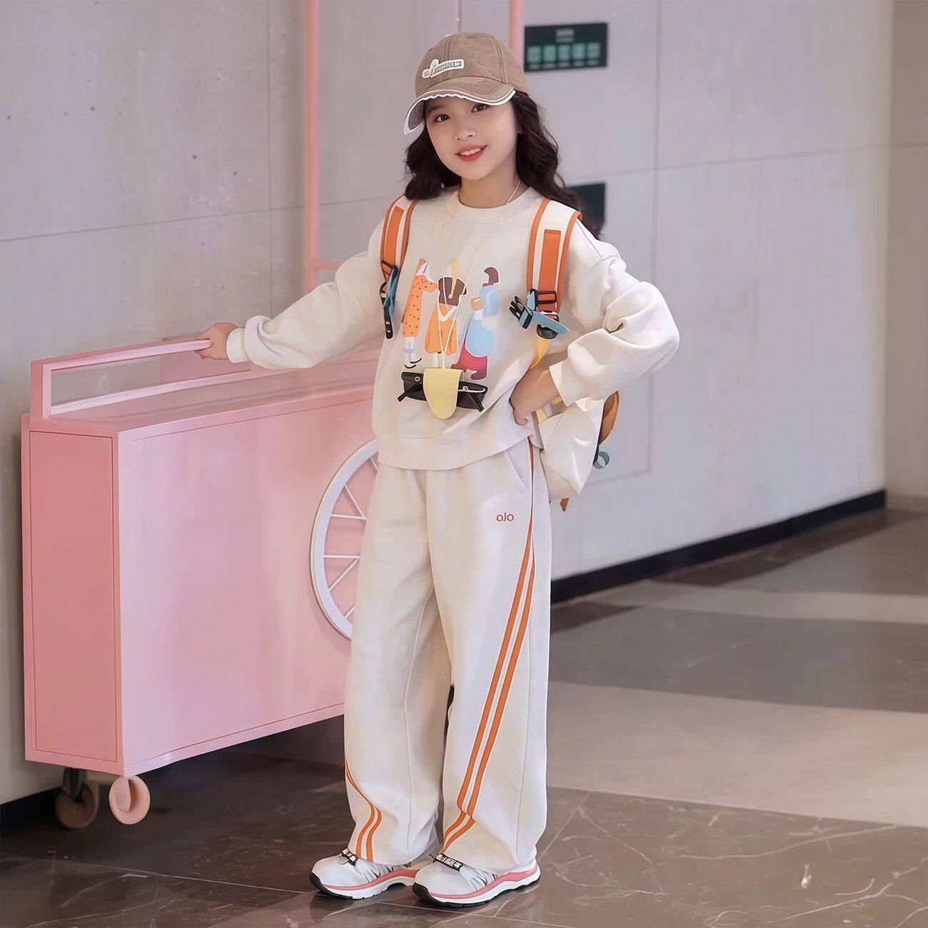 女童韩版卡通印花卫衣套
