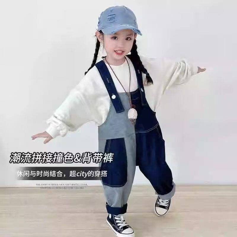 拼接牛仔背带裤2026春秋