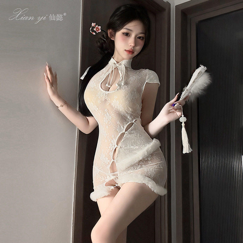 情调趣味内衣纯欲风性感旗袍制服蕾丝夜店包臀裙免脱战袍