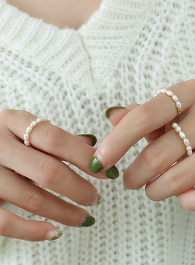 欧美ins风简单流行淡水珍珠抽拉