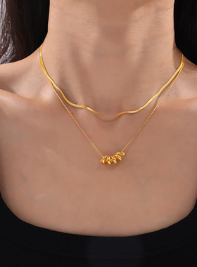 欧美质感小众不撞款蛇形吊坠项链