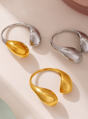 摩天轮新款个性创意水滴开口戒指