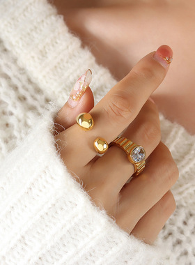 欧美风格ins风素圈简约几何食指