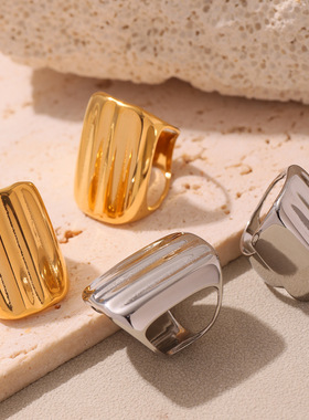 摩天轮欧美风夸张不规则戒指不锈