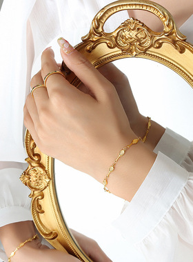 个性网红网球拍创意不锈钢手链韩