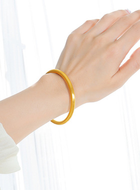 中国匠心传承手镯女款钛钢镀金不掉色结婚首饰礼物18K金手镯手环