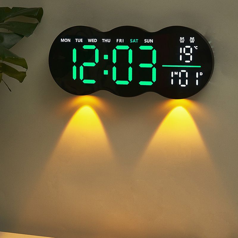新款客厅挂钟数字LED电子